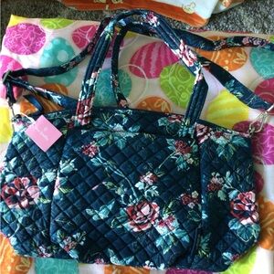 Vera Bradley Blue and Pink Quilted Shoulder Bag